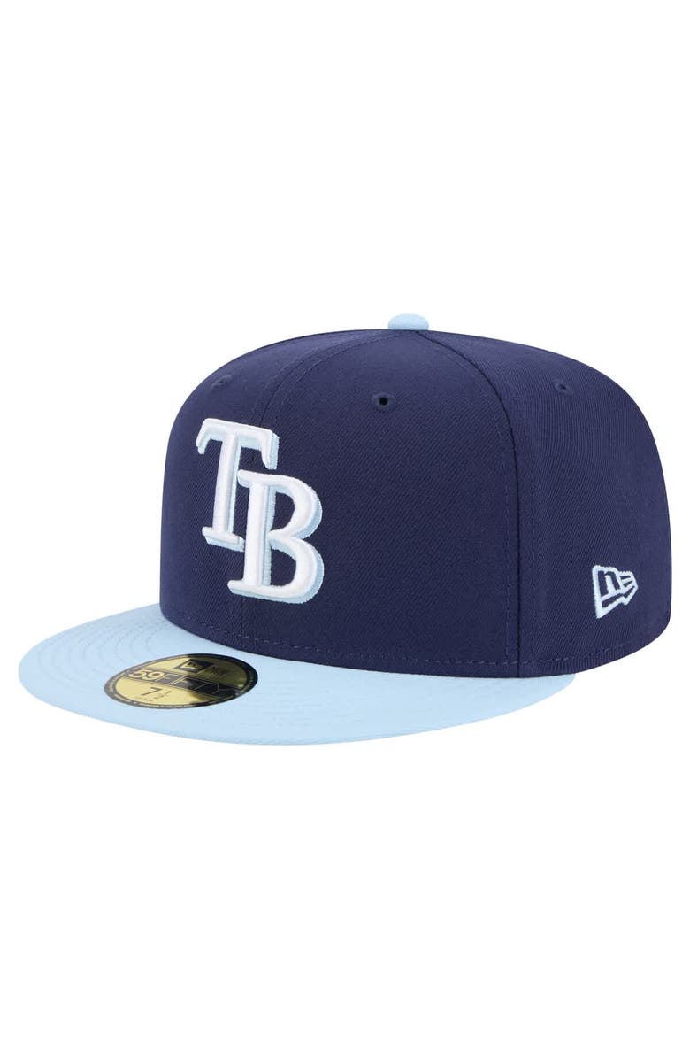 New Era Men's New Era Navy/Light Blue Tampa Bay Rays Color Pack 2-Tone 59FIFTY Fitted Hat, Main, color, 