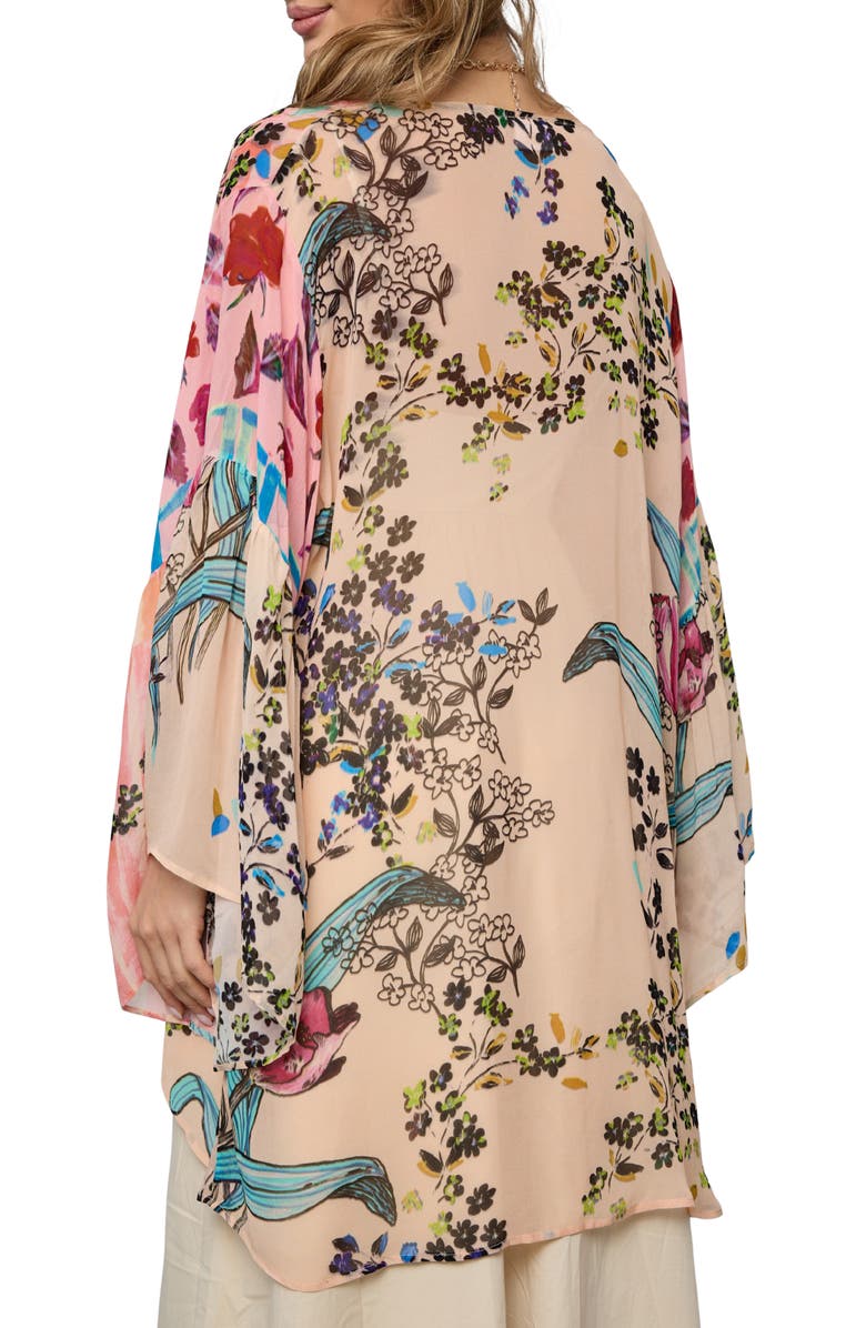 SAACHI Floral Ruffle Sleeve Short Duster, Alternate, color,
