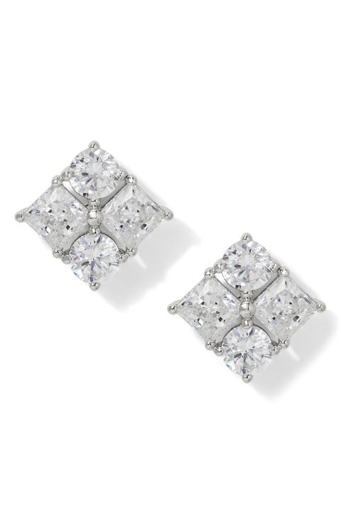 Delphine Cubic Zirconia Cluster Stud Earrings