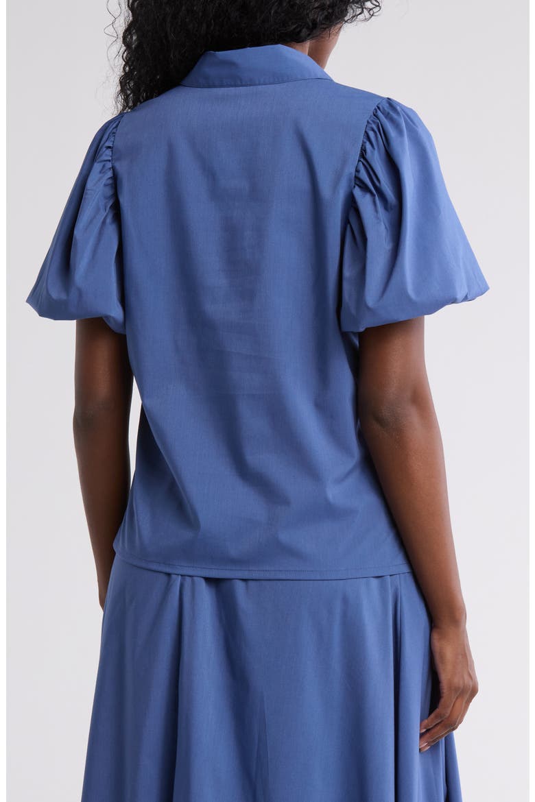 Abigail Puff Sleeve Button-Up Top, Alternate, color, BIJOU BLUE