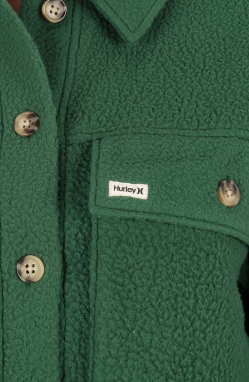 Hurley Pit Stop Polar Fleece Shirt Jacket In Green