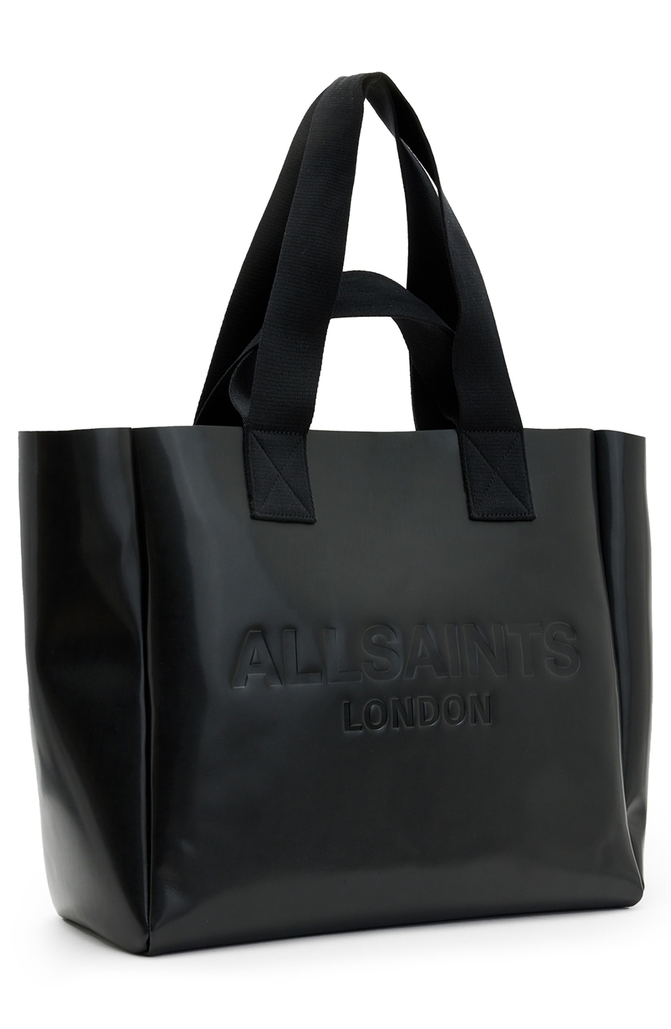 AllSaints Izzy Leather Tote, Alternate, color, Black