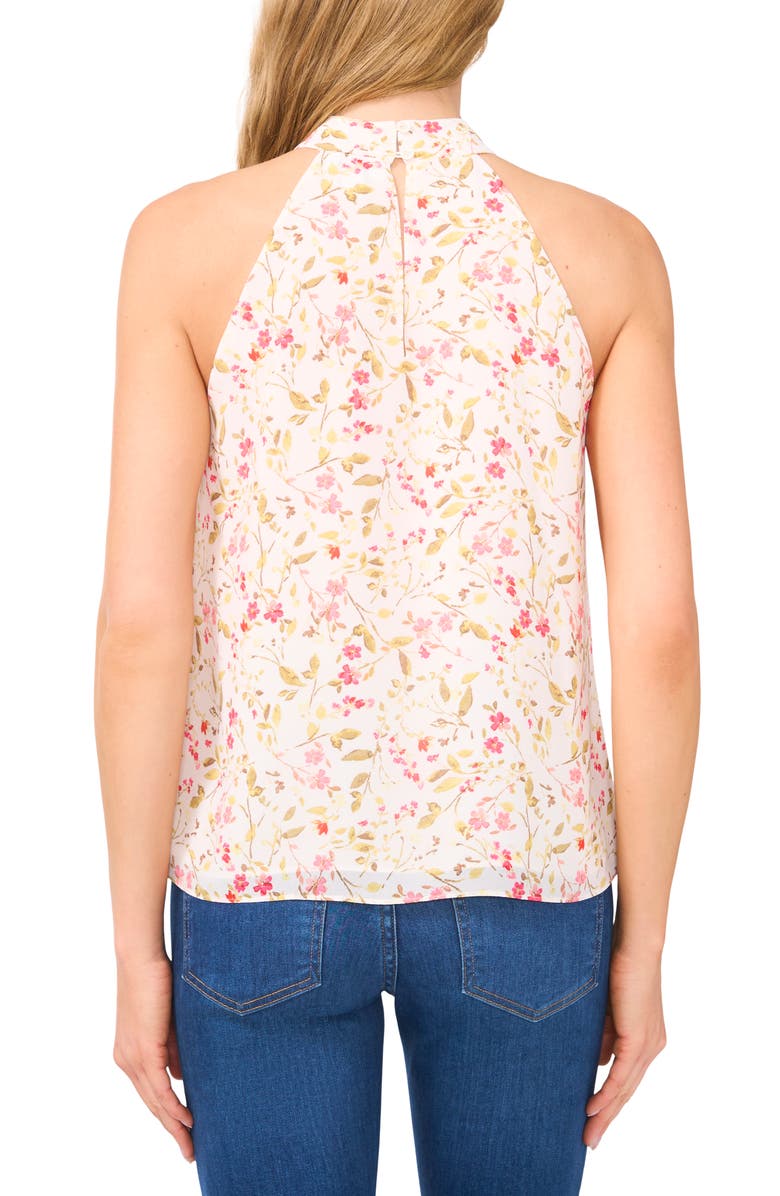 CeCe Floral Halter Neck Top, Alternate, color, 