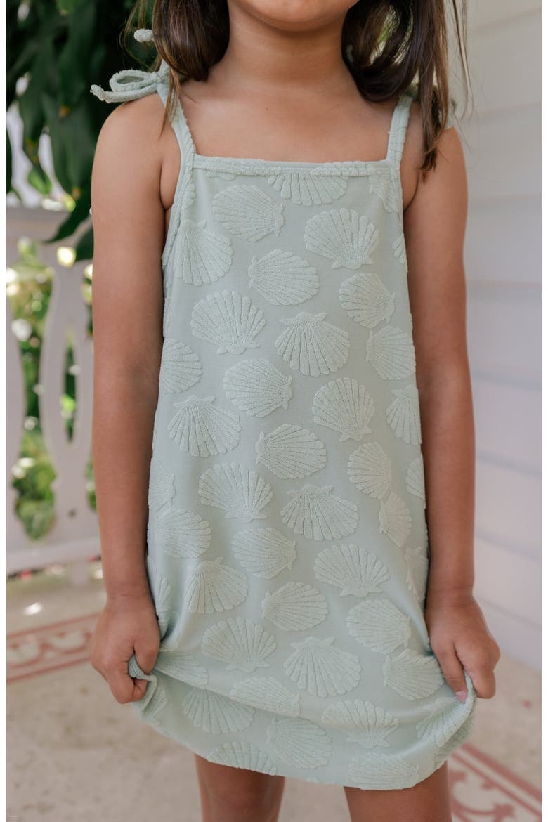 Seashell Terry Tank Dress, Alternate, color, Green Seashell