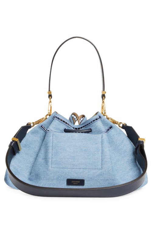 Jimmy Choo Bon Bon Cinch Eyelet Denim Bucket Bag