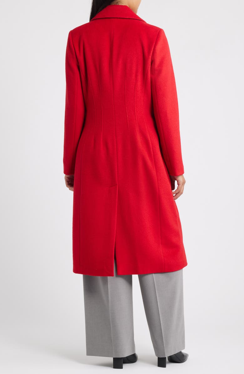 Bernardo Structured Wool Blend Coat, Alternate, color, Tango Red