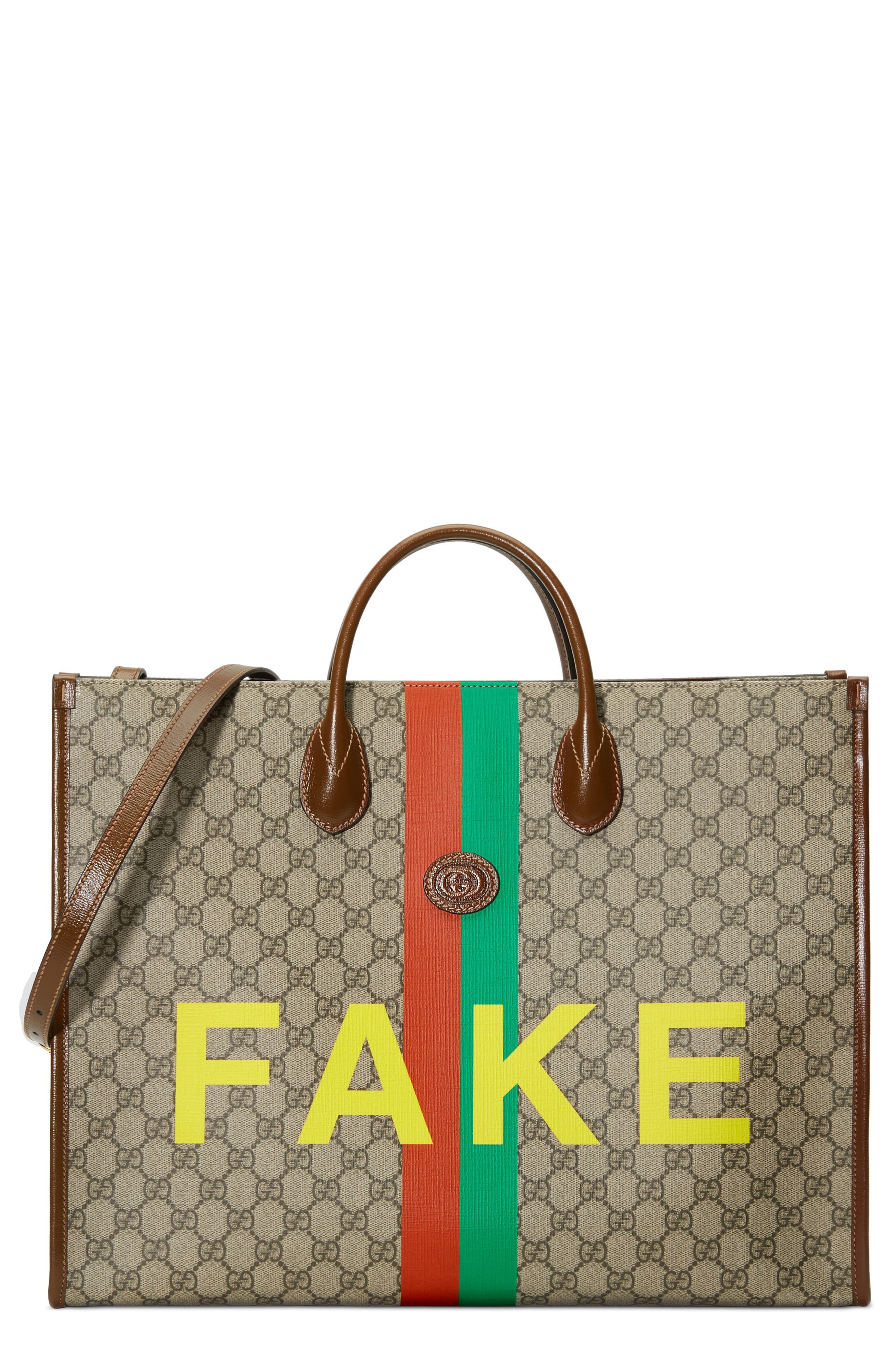 Gucci Fake/Not GG Supreme Canvas Tote, Main, color, 