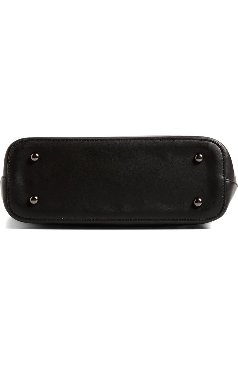 Street Level Metal Handle Faux Leather Crossbody Bag, Alternate, color,