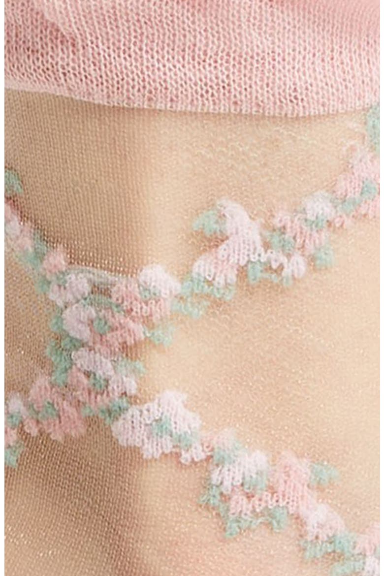Flower Trellis Tulle Socks, Alternate, color, ROSE