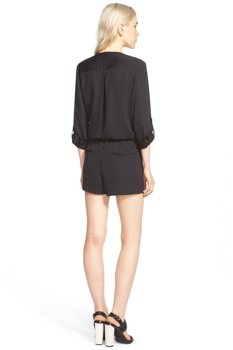 Surplice Romper, Alternate, color, BLACK