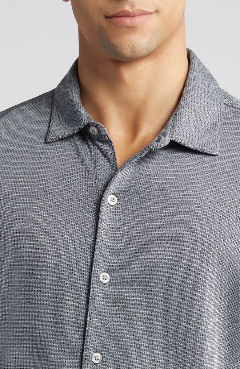 Robert Barakett Robbins Knit Short Sleeve Button-Up Shirt, Alternate, color, Slate Blue
