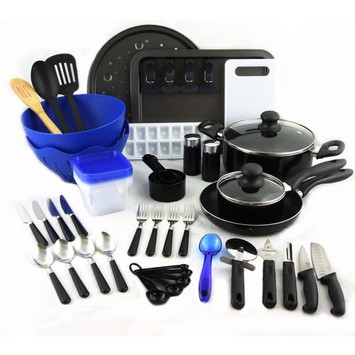 Gibson Total Kitchen 59 Piece Combo Set In Black