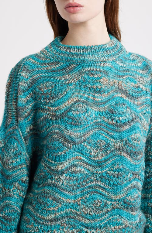 Treasure & Bond Space Dye Novelty Stitch Sweater In Blue
