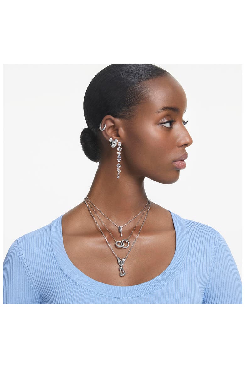 Mesmera Crystal Drop Earrings, Alternate, color, SILVER