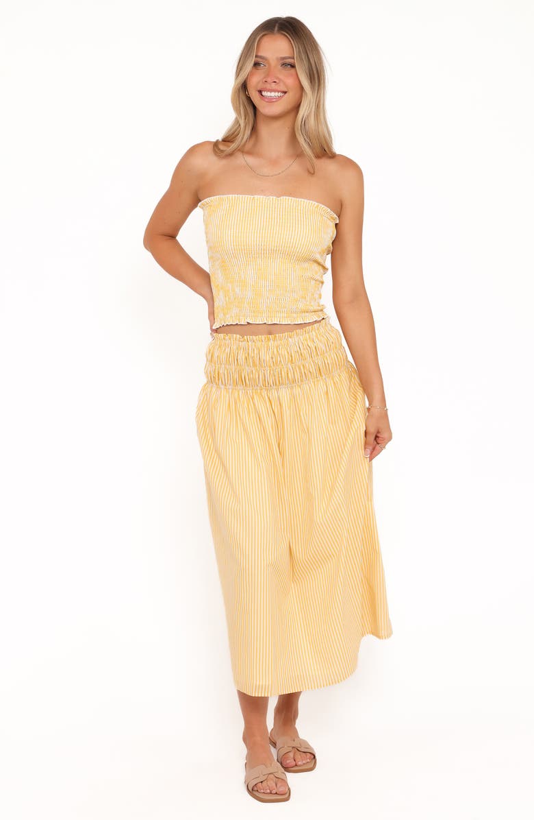 Petal & Pup Salome Stripe Cotton Maxi Skirt, Alternate, color, Mango Stripe