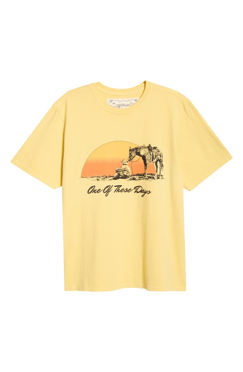 ONE OF THESE DAYS Could Only Remember Cotton Graphic T-Shirt, Alternate, color, Hard Washed Yellow