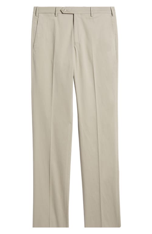 Zanella Parker Flat Front Stretch Cotton Pants In Stone