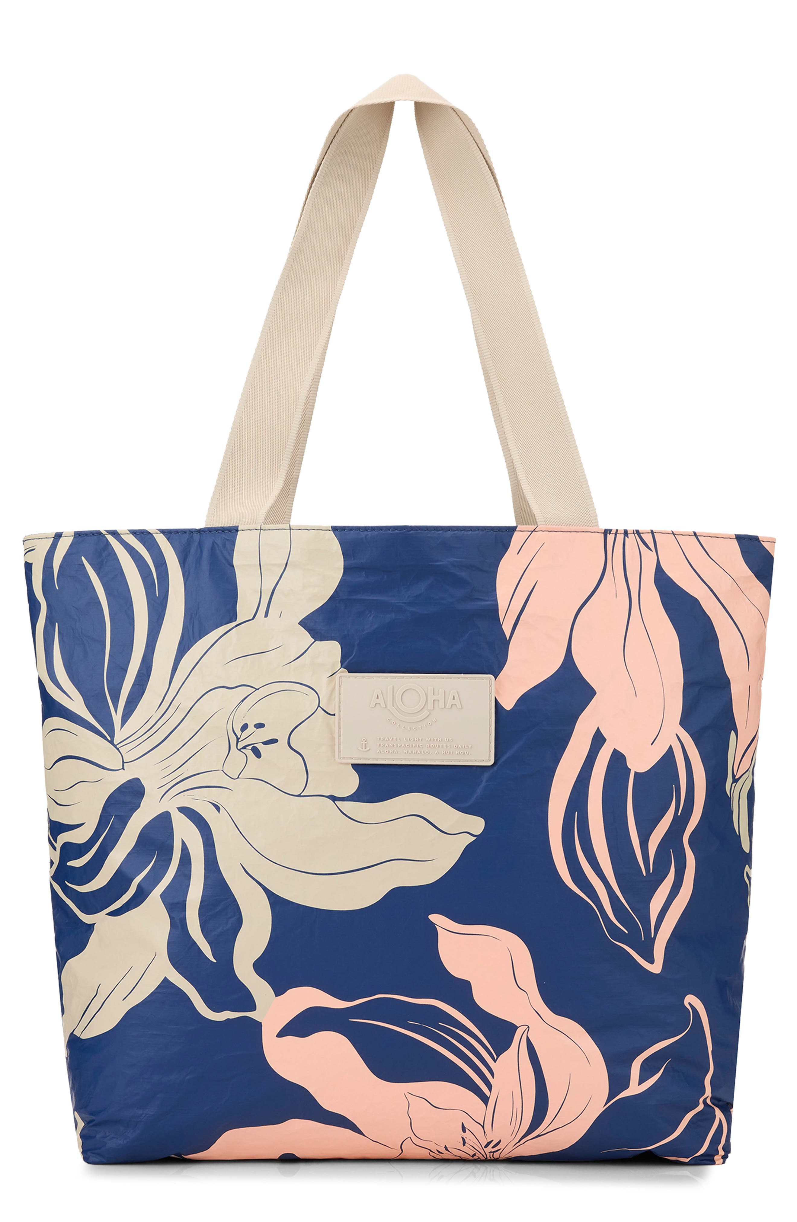 Aloha Collection Day Tripper Hoaloha Water Resistant Tyvek<sup>®</sup> Tote, Main, color, Navy