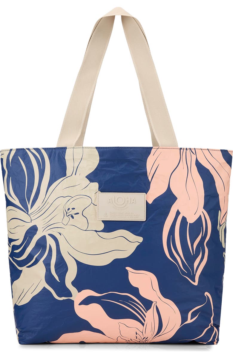 Aloha Collection Day Tripper Hoaloha Water Resistant Tyvek<sup>®</sup> Tote, Main, color, Navy