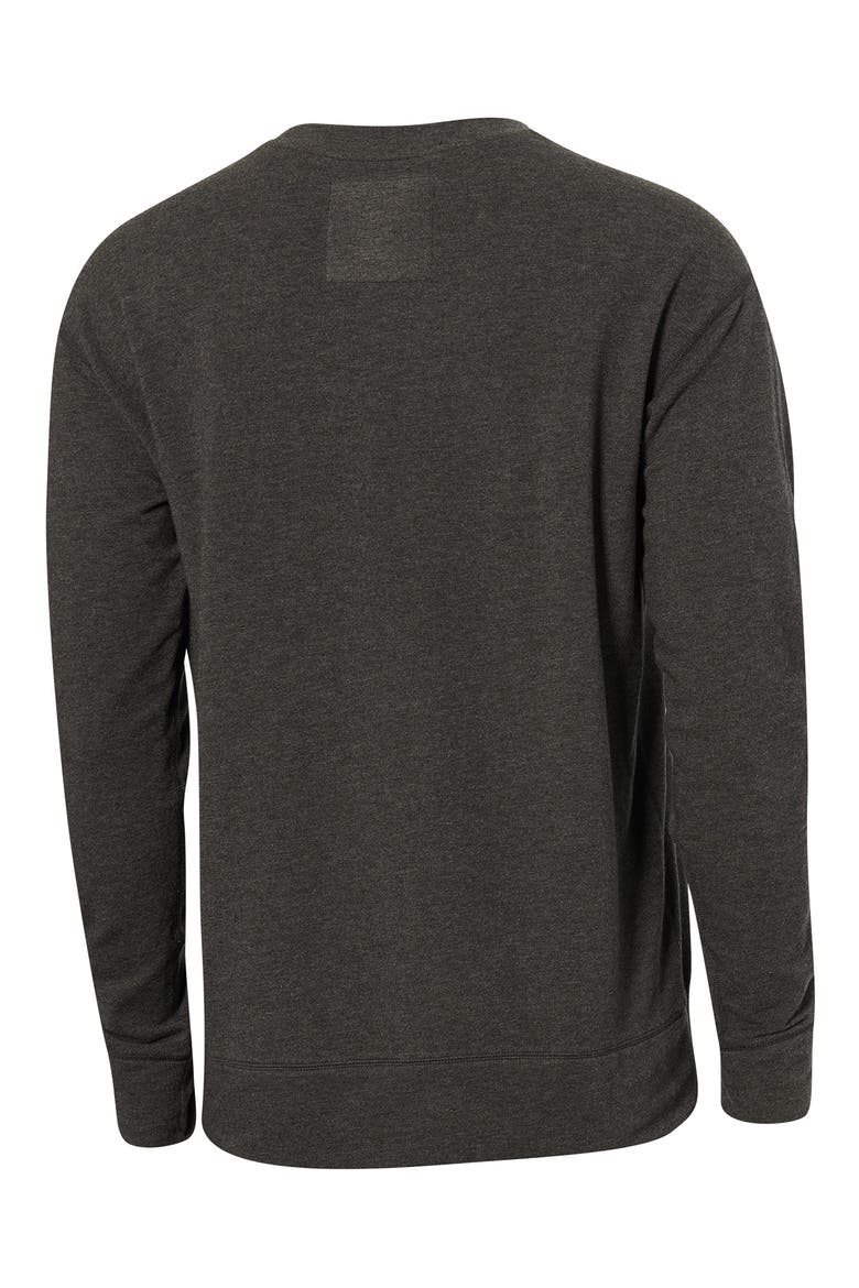 3Six Five Long Sleeve Crewneck Pajama Shirt, Alternate, color, BLACK HEATHER
