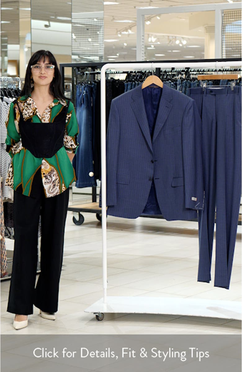 Siena Regular Fit Pinstripe Blue Wool Suit, sales video thumbnail