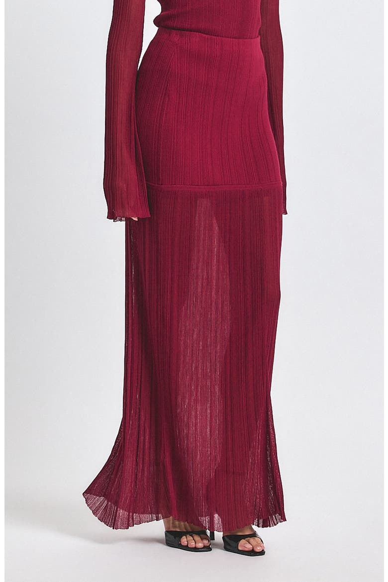 Romina Rib Maxi Skirt, Main, color, CARMINE