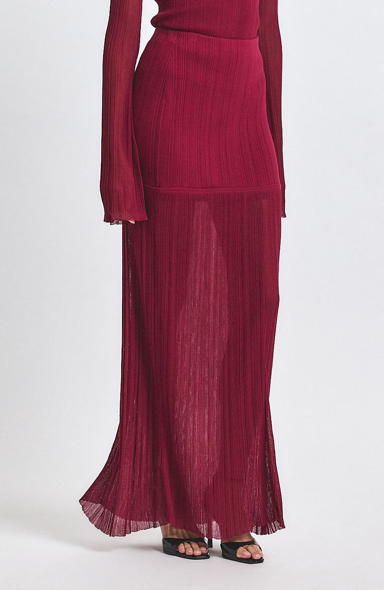 Derek Lam 10 Crosby Romina Rib Maxi Skirt, Main, color, Carmine