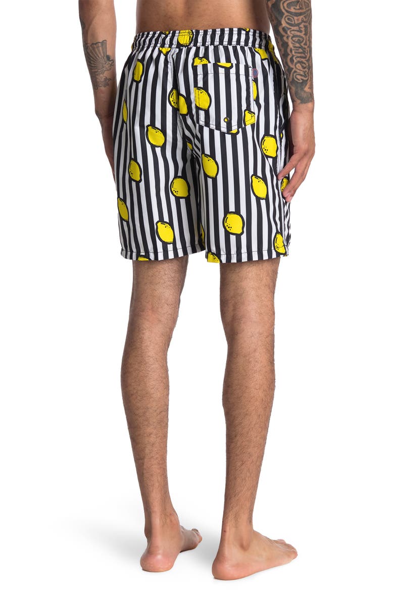 Mr.Swim Lemon Stripe Print Boardshorts, Alternate, color,