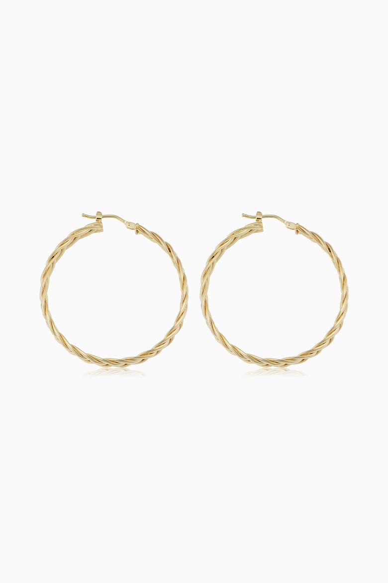 14K Yellow Gold Caesar Hoops, Alternate, color, Yellow Gold