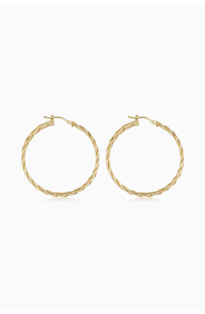 Oradina 14K Yellow Gold Caesar Hoops, Alternate, color, Yellow Gold
