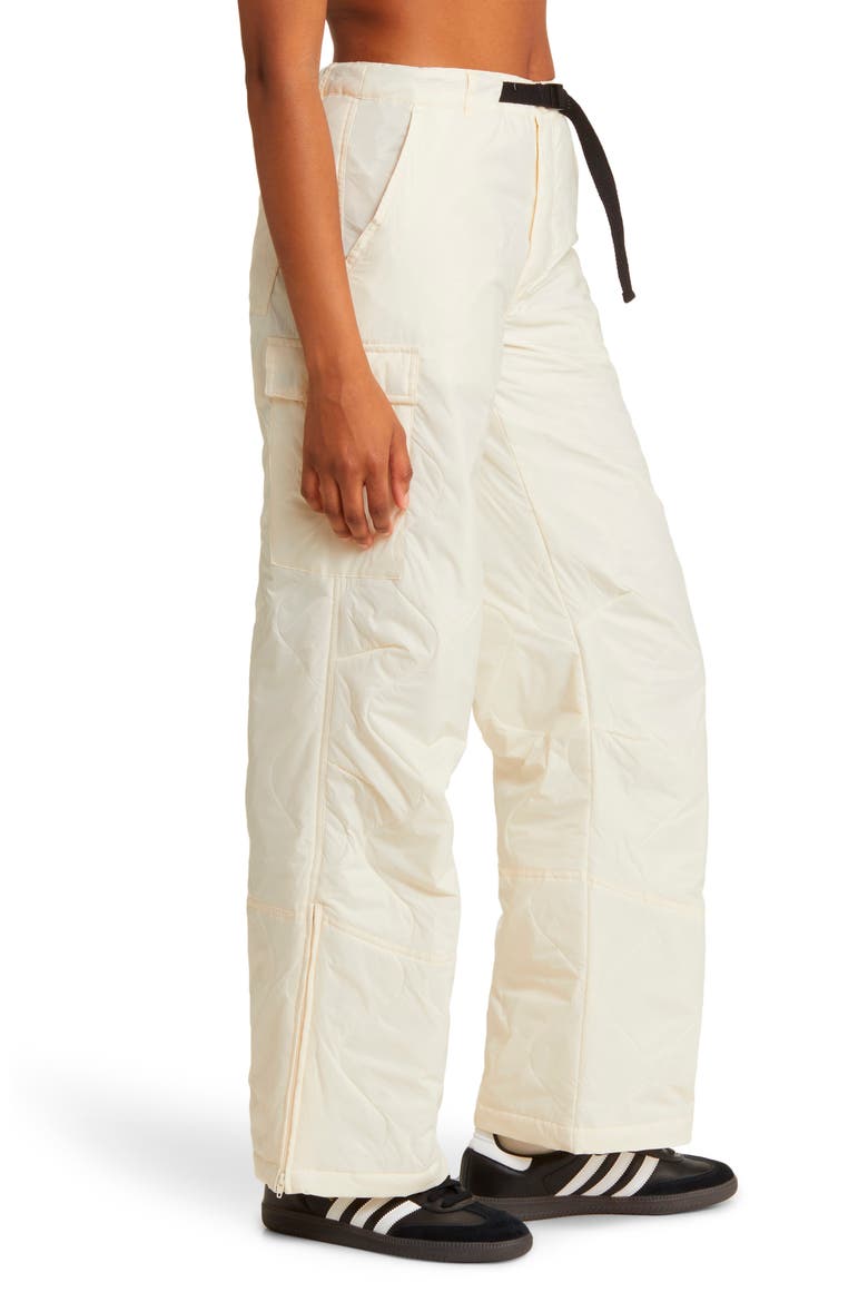 Alpine Slopes Quilted Wide Leg Cargo Pants, Alternate, color, COCONUT MILK