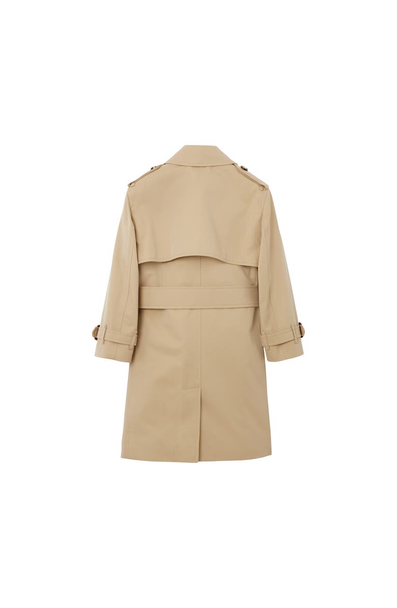 Burberry Gabardine Trench Coat, Alternate, color, Honey