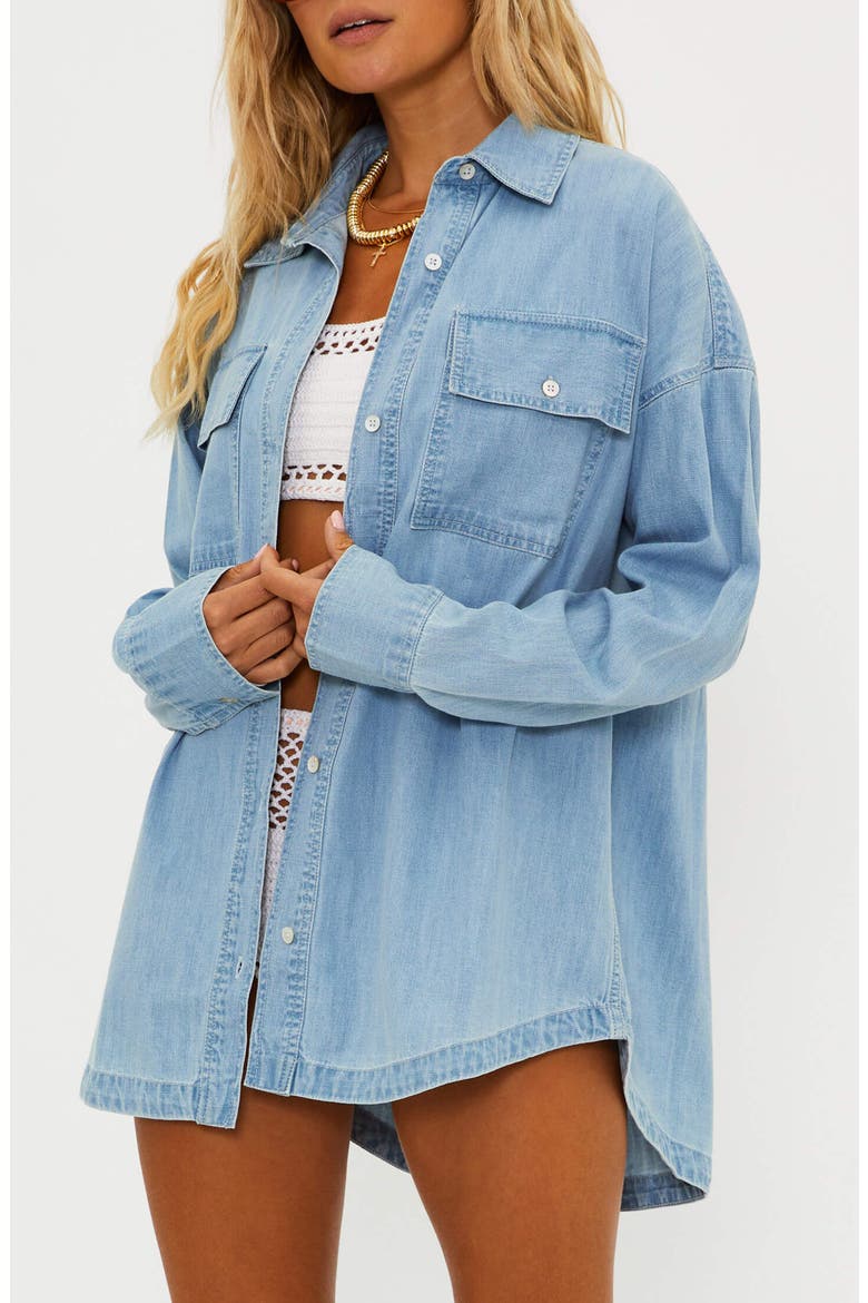 Coramine Oversize Denim Button-Up Shirt, Alternate, color, DENIM DAZE