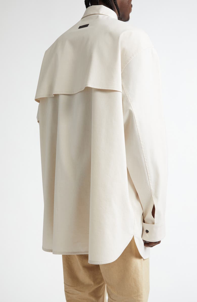 Fear of God Vented Stretch Cotton & Virgin Wool Button-Up Shirt, Alternate, color, Cream