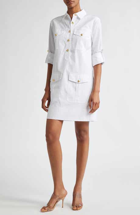 Veronica Beard Saude Long Sleeve Cargo Shirtdress