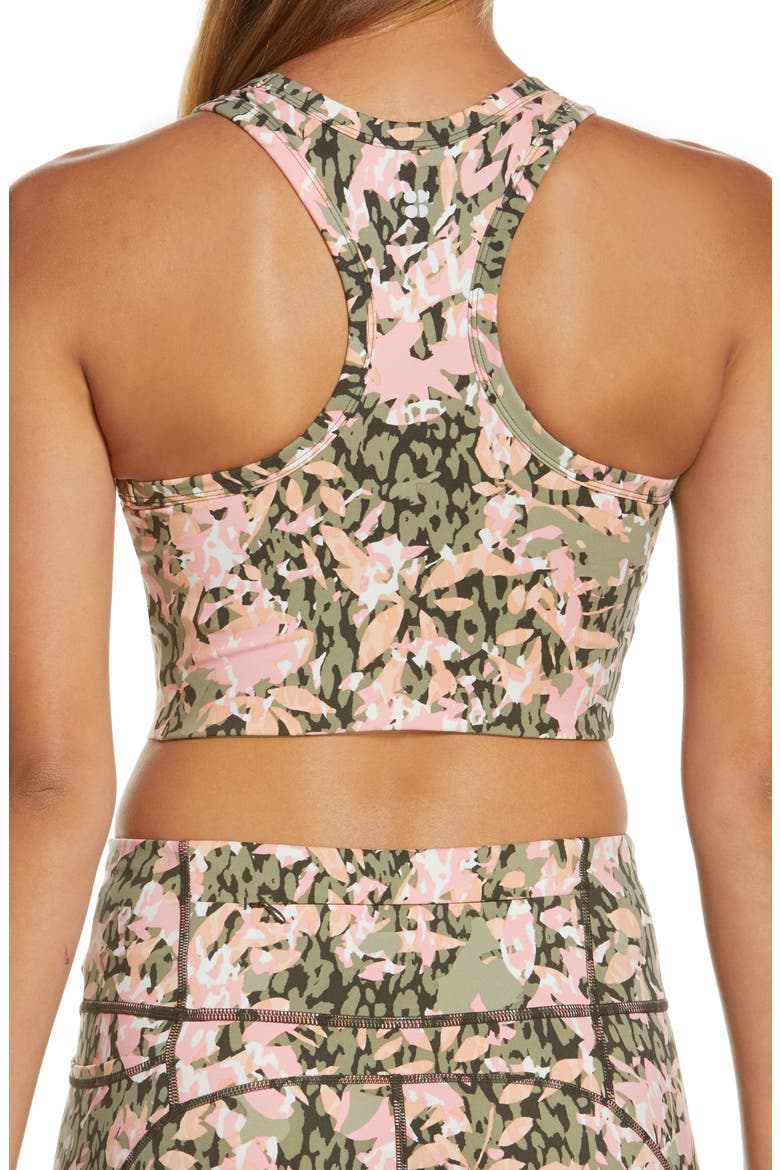 Power Frame Racerback Sports Bra (Limited Edition), Alternate, color, GREEN FLORAL TEXTURE PRINT