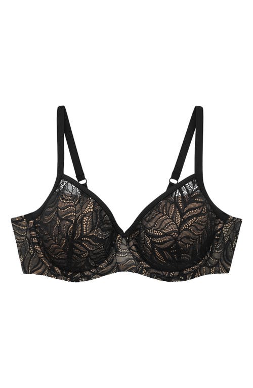 Thirdlove Feather Lace Underwire Demi Bra In Black
