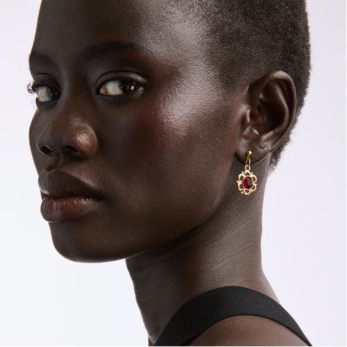 Susan Caplan 1980s Vintage Faux Ruby Earrings