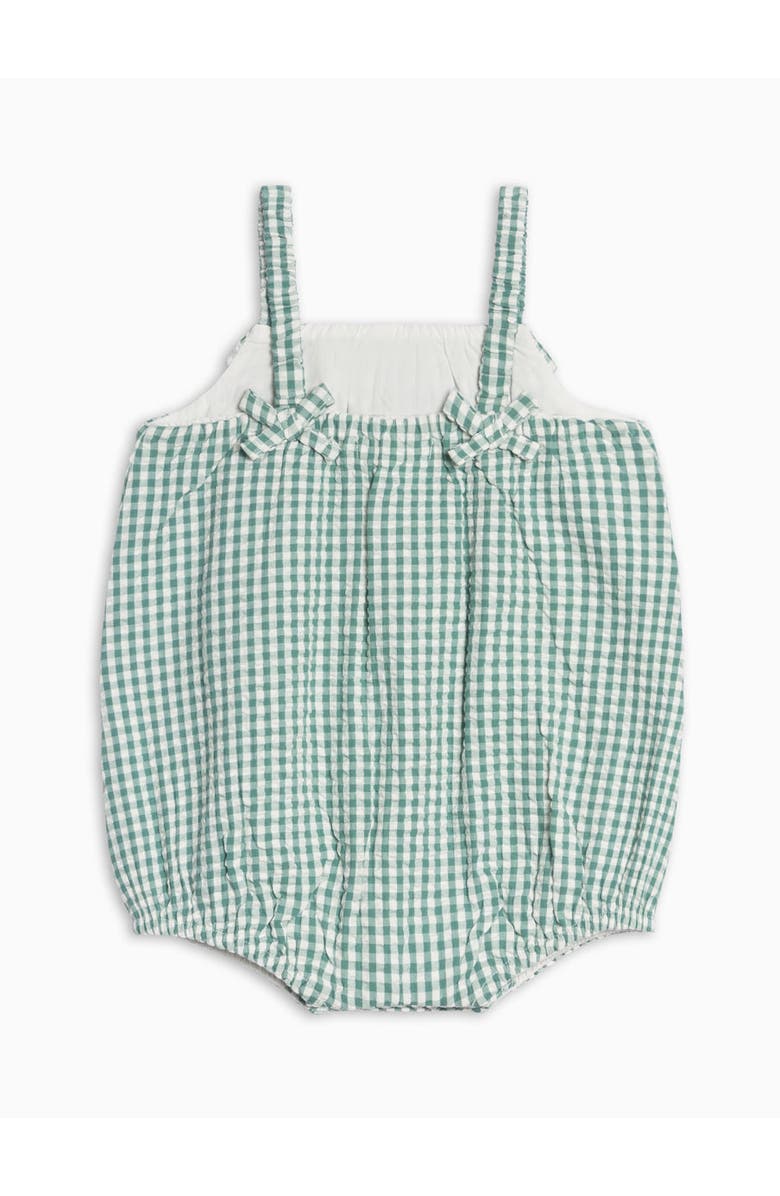 KENDI by Colored Organics Orgnaic Rosalie Seesucker Ruffle Bubble Romper, Alternate, color, Laguna Gingham