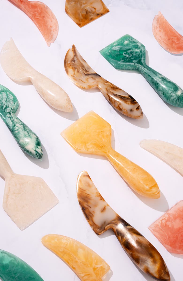 Casa Amarosa Set of 3 Resin Cheese Knives, Alternate, color, Green