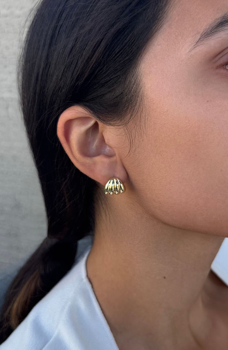 Adornia Fluted Wrap Stud Earrings, Alternate, color, Gold