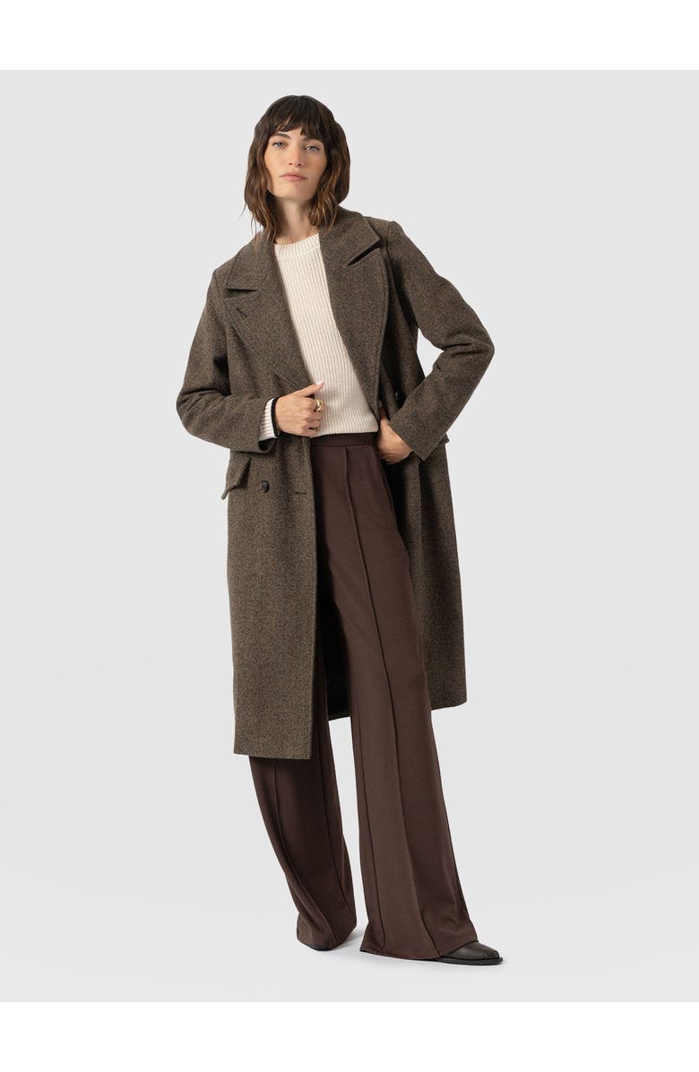 Saint + Sofia Hampton Coat, Main, color, Brown Chevron