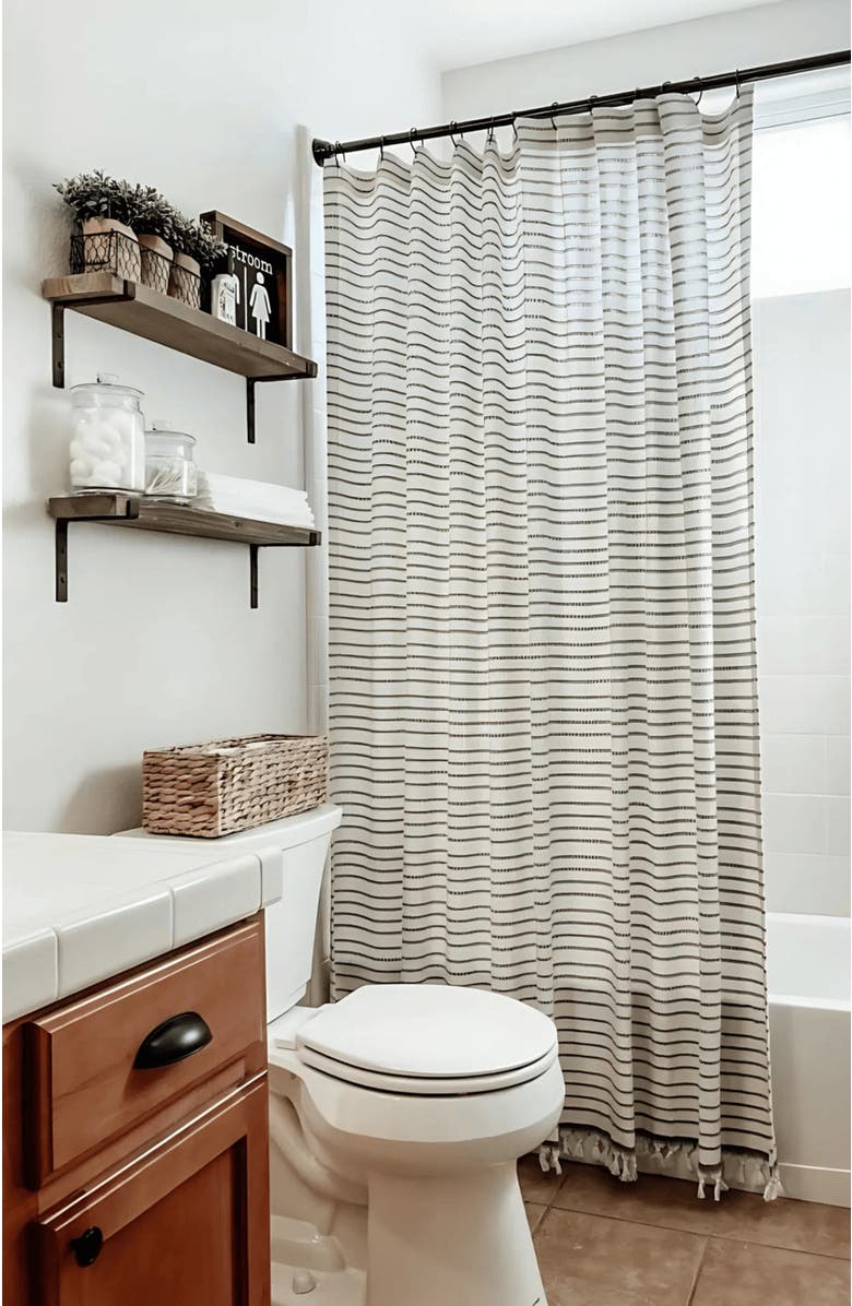 Olive & Linen Cloud Soft Shower Curtain, Alternate, color,