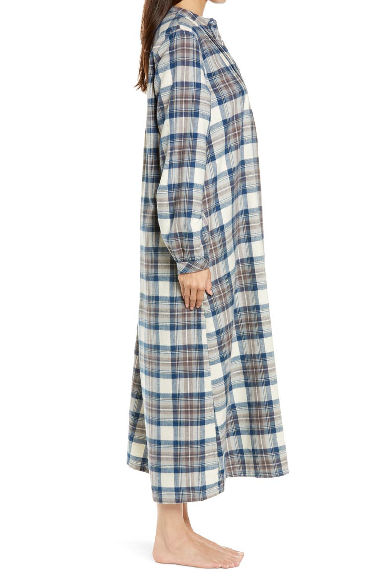 Scotch Plaid Flannel Nightgown, Alternate, color, INDIGO TARTAN
