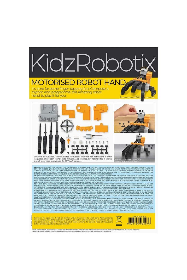 KidzRobotix, Motorized Robot Hand DIY Building Science Kit, Kids 8+, Alternate, color, Multicolored