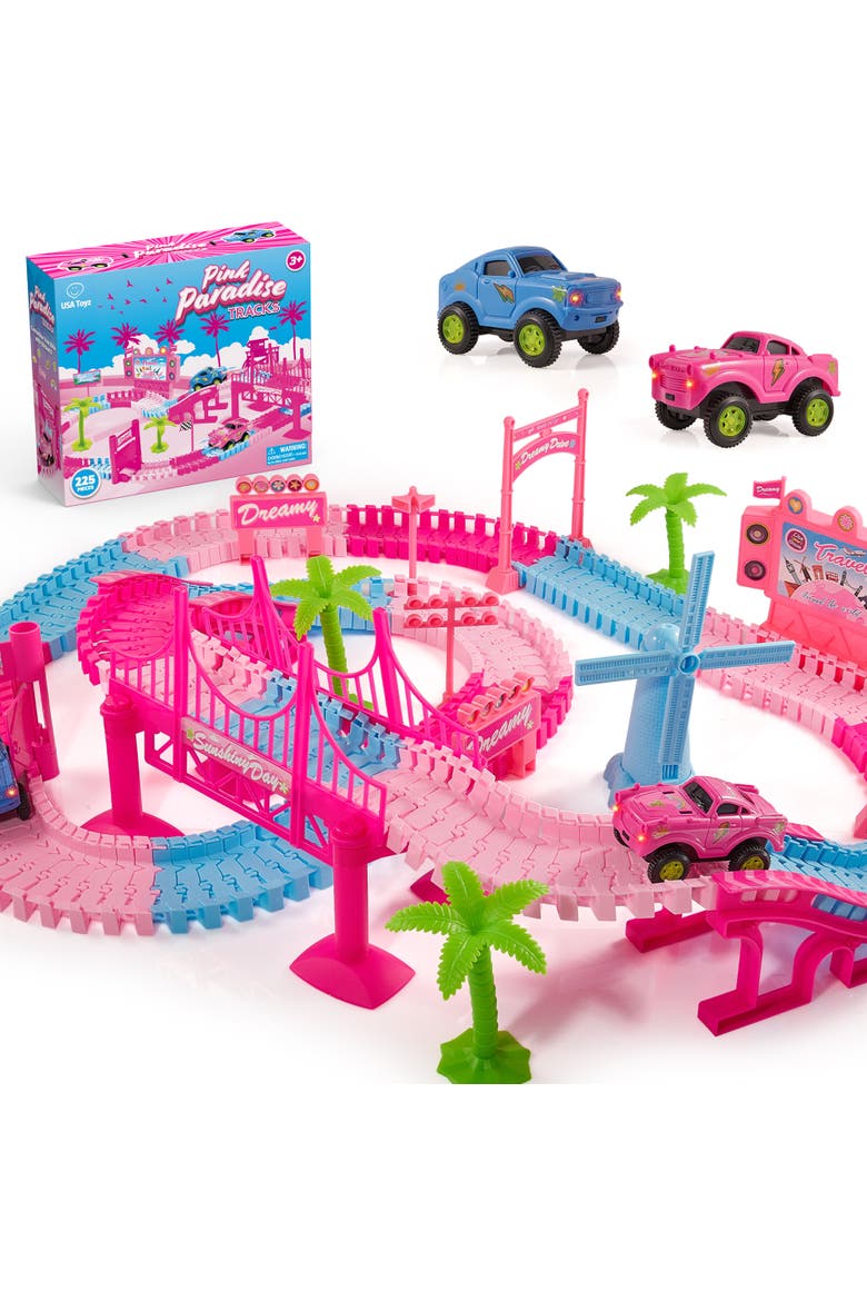 Pink Paradise Adventure Tracks 225 Piece, Main, color, Multi Color
