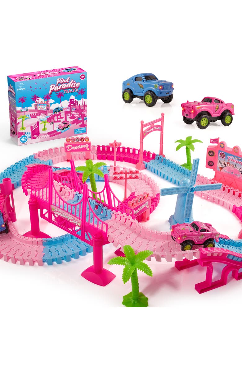 USA Toyz Pink Paradise Adventure Tracks 225 Piece, Main, color, Multi Color