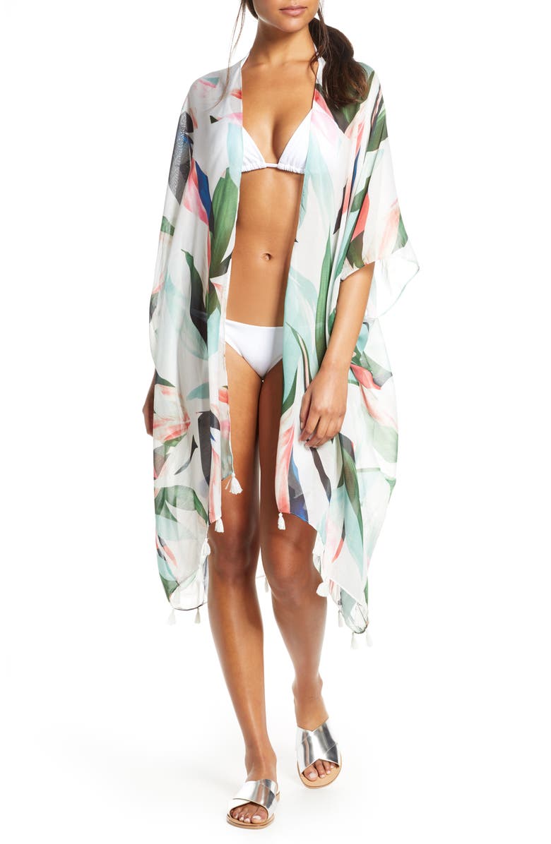 Pool to Party Birds of Paradise High/Low Cover-Up, Main, color, 