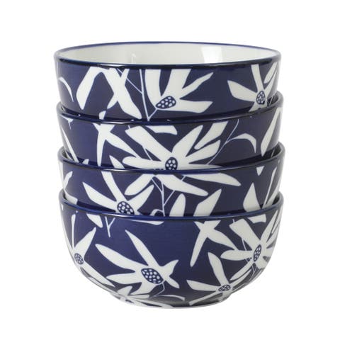 Ivory Estate 4-Piece Reactive Glaze Porcelain Cereal Bowl Set