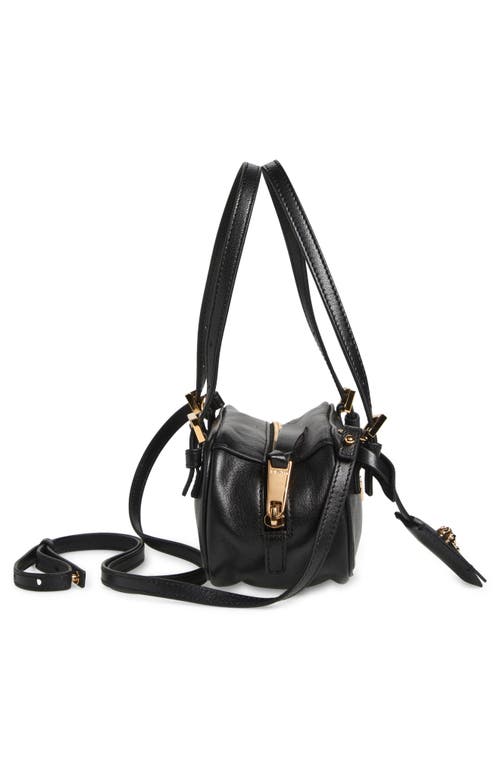 Versace Mini Logo East/west Leather Shoulder Bag In Black  Gold
